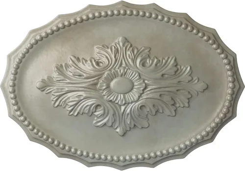 Miniatura 59 de Ekena Millwork CM16OX Medallón de techo Oxford, 16 7/8" W x 11 3/4" H x 1 1/2" P, imprimado en fábrica Imprimación de fábrica.