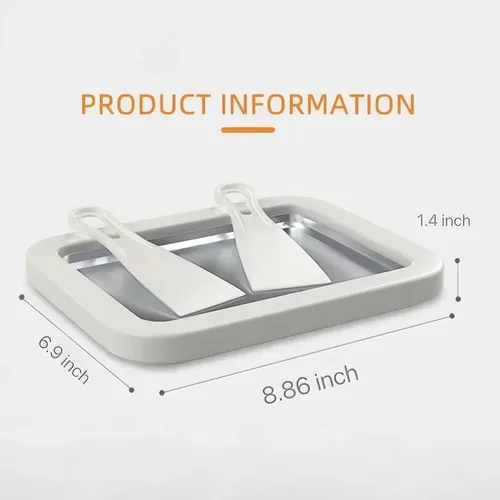 Miniatura 6 de Máquina para hacer helados enrollados, sartén para puntos dulces, plato frío instantáneo, ideal para hacer helado enrollado, suave para servir