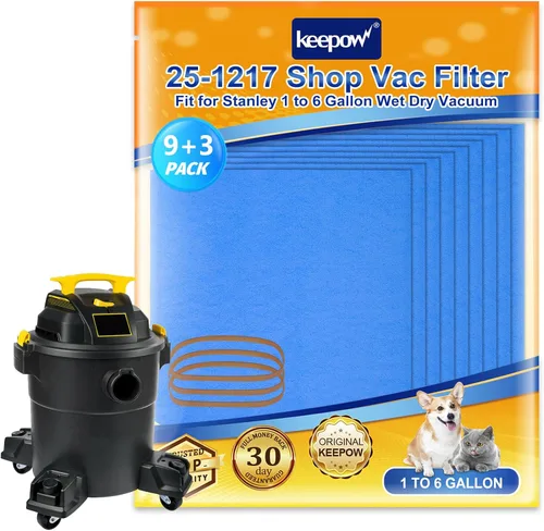 KEEPOW Compra bolsas para aspiradora Stanley, filtros de aspiradora de 4 galones compatibles con aspiradoras Stanley de 1 a 6 galones, parte #