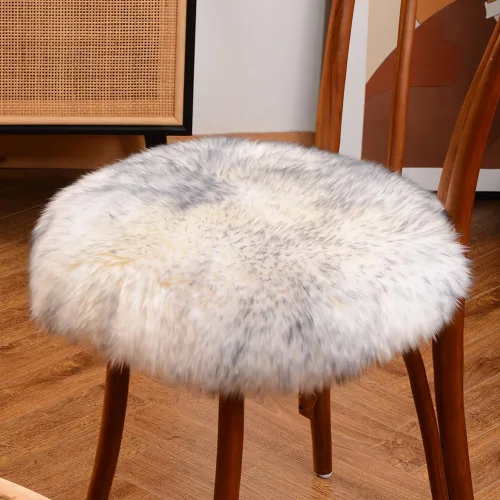 Miniatura 10 de LLB Fundas de Piel de Oveja para Silla Cojines de Silla de Oficina Almohadillas de Silla de Comedor Cojín de Asiento de Silla de Escritorio