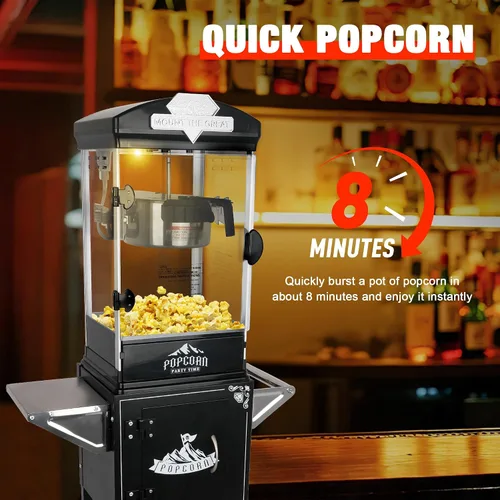 Miniatura 3 de Ball & Cast Máquina de palomitas de maíz de 10 onzas estilo teatro en carrito con ruedas con 3 cucharas de plástico, máquinas de palomitas de maíz