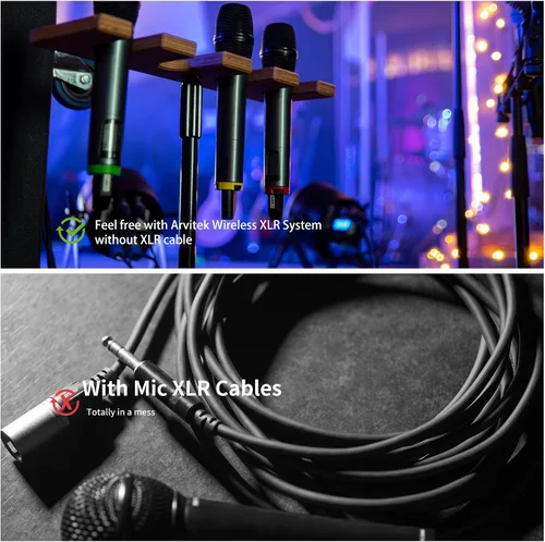 Miniatura 3 de Transmisor y Receptor de Micrófono Inalámbrico XLR, Sistema de Micrófono Inalámbrico UHF, Adaptador de Micrófono XLR de 16 Canales para Micrófono