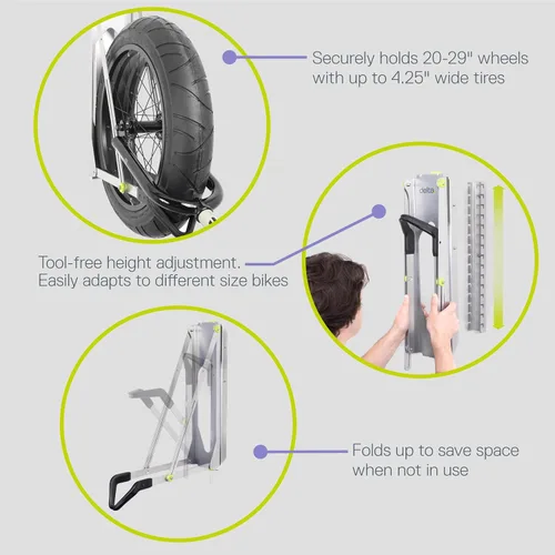 Miniatura 4 de Delta Cycle - Estante de almacenamiento para bicicletas Pivot – Soporte de pared para garaje giratorio para ahorrar espacio – No requiere elevación