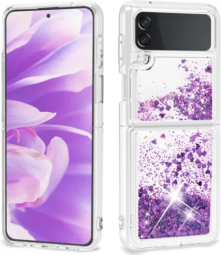 Miniatura 70 de Funda con purpurina para Samsung Z Flip 3, a prueba de golpes, funda de TPU transparente con purpurina líquida para Samsung Z Flip 3 para mujer