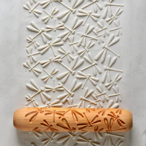 Miniatura 52 de MKM Pottery Tools Rodillos de mano grandes de madera para arcilla (BHR-01 Diagonal Basketweave)