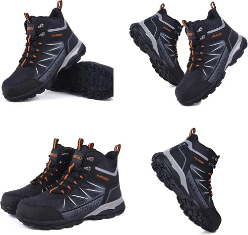 Miniatura 5 de Blapek Botas de trabajo con punta de acero para mujer, botas de trabajo aisladas, zapatos de punta de acero, botas de construcción cómodas, botas