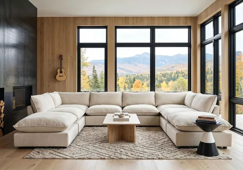 Miniatura 53 de Iroomy Oversized Modular Sectional Sofa, Chenille Cloud Couch, Deep Comfy Seat, 4-Seater Sofas, Couches, Living Room, Beige