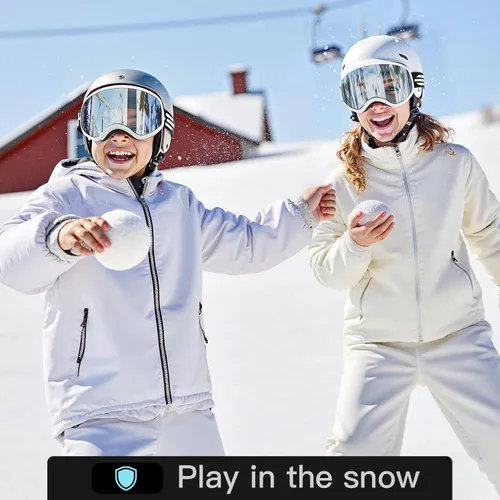 Miniatura 6 de Gafas de esquí para niños, gafas de esquí de nieve para niños, jóvenes, adolescentes, niños y niñas de 5 a 14 años 07. Marco blanco con lente
