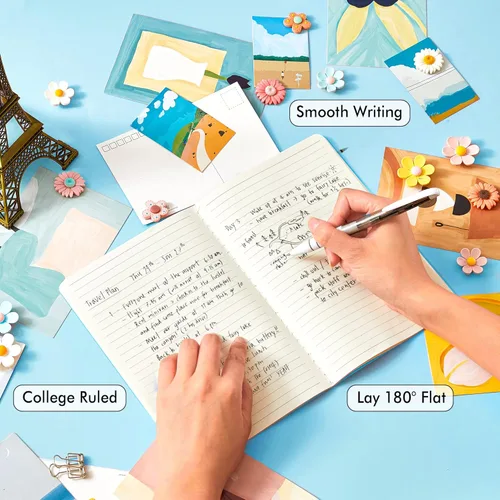 Miniatura 3 de feela Paquete de 16 cuadernos de tapa suave a granel, cuadernos rayados universitarios para el trabajo para mujeres y niñas, diario de viaje en 16