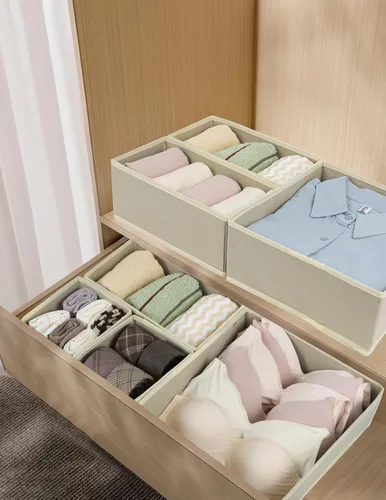 Miniatura 6 de Paquete de 12 organizadores de cajones, separadores de cajones contenedores de almacenamiento, organizadores de cajones plegables para ropa