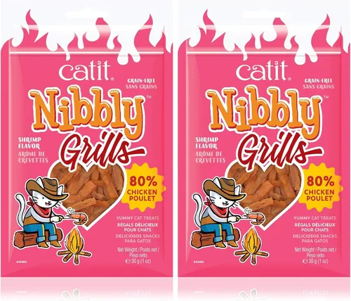 Miniatura 8 de Catit Nibbly Jerky Cat Treats, receta de pollo - Snack para gatos sin cereales, blanco 1.06 onzas (paquete de 1)