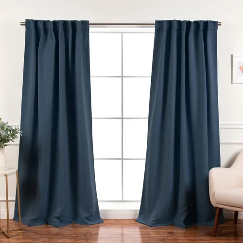 Miniatura 48 de Best Home Fashion Paneles de Cortinas Opacas Premium - Tratamiento de Ventana con Aislamiento Térmico Sólido Cortinas Opacas para Dormitorio