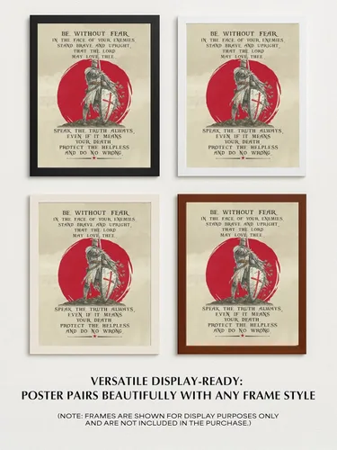 Miniatura 8 de AMERICAN LUXURY GIFTS Be Without Fear Christian Armor of God Warrior - Decoración de pared inspiradora de fe para el hogar, oficina, iglesia, cueva