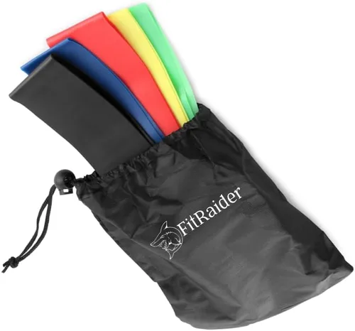 Miniatura 3 de Fit Raider - Juego de 5 bandas de resistencia de látex natural resistente para piernas y glúteos, entrenamiento, yoga, pilates y terapia física