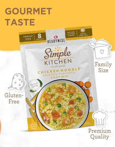 Miniatura 5 de READYWISE - Cocina simple, favoritos de sopa, paquete variado, 8 porciones por bolsa, mezcla de sopa, tamaño familiar, MRE, alimentos liofilizados