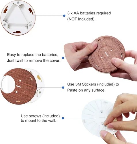 Miniatura 3 de Luces de disco con control remoto, luces LED para debajo del gabinete con temporizador automático, funciona con pilas, luz regulable debajo