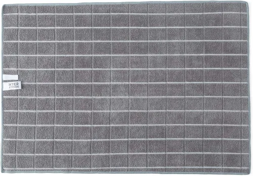 Miniatura 3 de Toallas de cocina de microfibra, suaves, súper absorbentes y sin pelusa – 8 unidades (colores grises diseño de rejilla) – 26 x 18 pulgadas