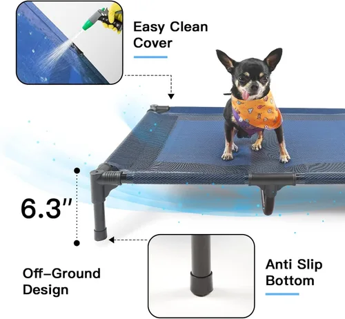Miniatura 3 de suddus Cama elevada para perros impermeable al aire libre, cama elevada portátil para perros, camas para perros fuera del suelo, cama para perros