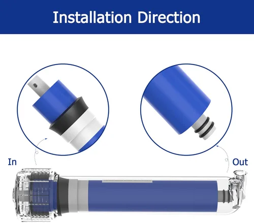 Miniatura 8 de Filtro de membrana de ósmosis inversa 100 GPD RO de 12 x 1.8 pulgadas, repuesto para debajo del fregadero, sistema purificador de filtración