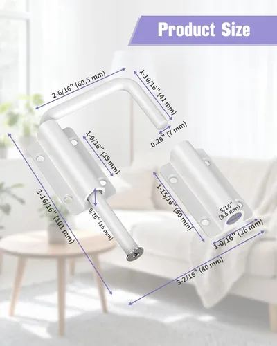 Miniatura 2 de Cerradura de puerta corredera de múltiples ángulos, cerradura de pestillo de aluminio en U para patio de 90/180 grados para puerta de granero