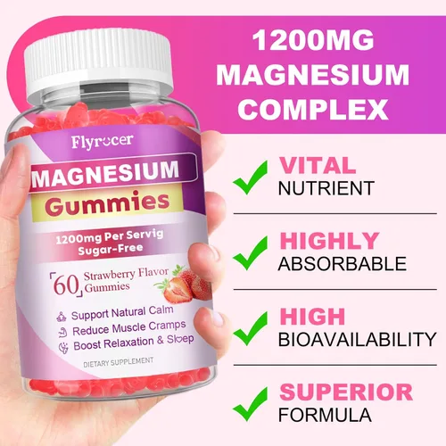 Miniatura 5 de Gomitas de magnesio L-treonato - Gomitas de treonato de magnesio para niños y adultos, apoya la función cognitiva, la salud del cerebro