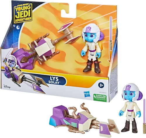 Miniatura 13 de Star Wars: Young Jedi Adventures LYS Solay - Figura y bicicleta Speeder, figuras de acción y vehículos a escala de 4 pulgadas, juguetes de Star