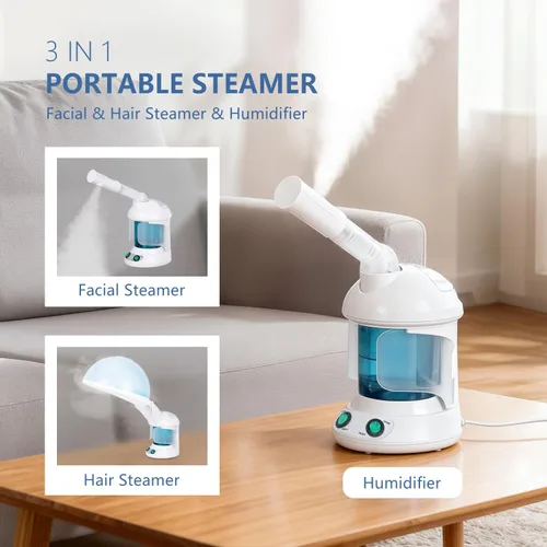 Miniatura 7 de Vaporizador Facial 3 en 1, Vaporizador para el Cabello, Humidificador de Aire con Niebla Caliente Hidratante, Sistema de Hidratación, Atomizador