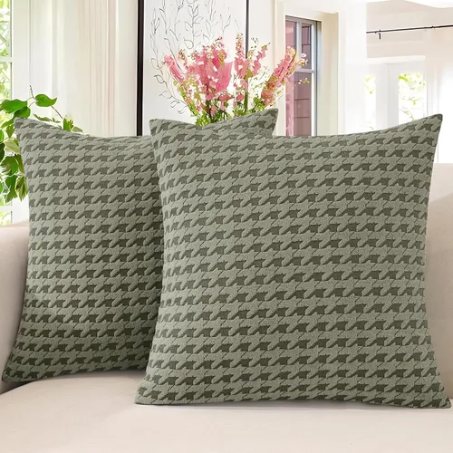 MAXIJIN Juego de 2 fundas de almohada de 18 x 18 pulgadas, fundas de almohada decorativas suaves para sofá, fundas de cojín cuadradas de acento para