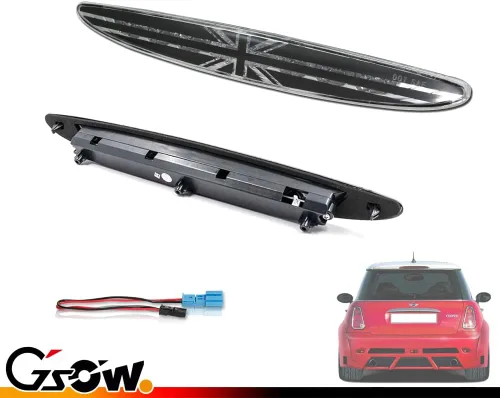 Miniatura 7 de Luz de Freno LED de 3ra Posición con Lente Transparente para MINI Cooper R50 R53 1ra Gen 2002-2006, [Bandera Union Jack del Reino Unido] 8 LED Rojos