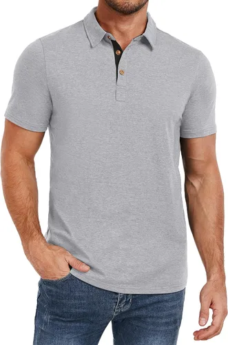 Miniatura 16 de PEGENO Camisetas Polo para Hombre de Manga Corta Camisetas de Golf de Algodón Casual Camisetas Polo de Rendimiento para Hombre