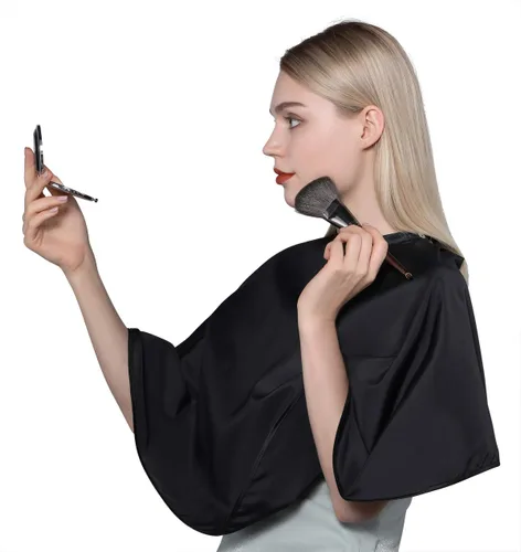 Miniatura 6 de PERFEHAIR Peine de maquillaje corto cabo, maquillaje artista peluquería corte barbería delantal babero para clientes - negro