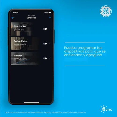 Miniatura 5 de GE Cync Enchufe inteligente interior, control de tomacorriente inteligente, enchufe de salida WiFi, compatible con Matter, funciona con Alexa