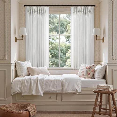 Cortinas de lino plisadas
