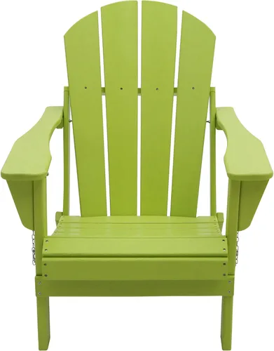 Miniatura 10 de HDPE Laguna Silla Adirondack plegable para exteriores, color lima