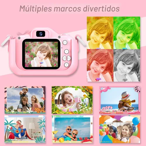 Miniatura 6 de Goopow Juguetes de Cámara para Niños de 3-8 Años Niñas Niños, Videocámara Digital para Niños con Cubierta Suave de Dibujos Animados, Mejor Regalo