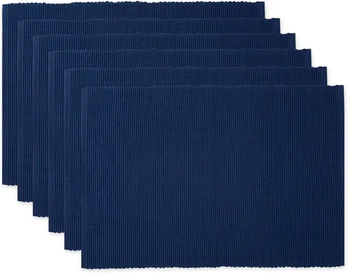 Miniatura 14 de DII - Juego de manteles individuales acanalados para uso diario 100% algodón, 13x19, gris, 6 piezas