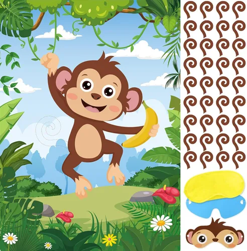 Miniatura 16 de Juego de fiesta de Hooqict Pin The Hat On The Cat para gatos, juegos de fiesta de cumpleaños de gato para niños, suministros de fiesta de cumpleaños