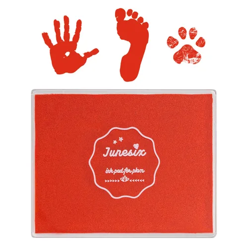 Miniatura 9 de Almohadilla de tinta, 5 x 4 pulgadas, lavable, no tóxica, almohadilla para sello de huellas de bebé, color rosa Rosado