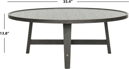 Miniatura 3 de Safavieh Home Collection Malone Mesa de centro de madera gris oscuro retro de mediados de siglo