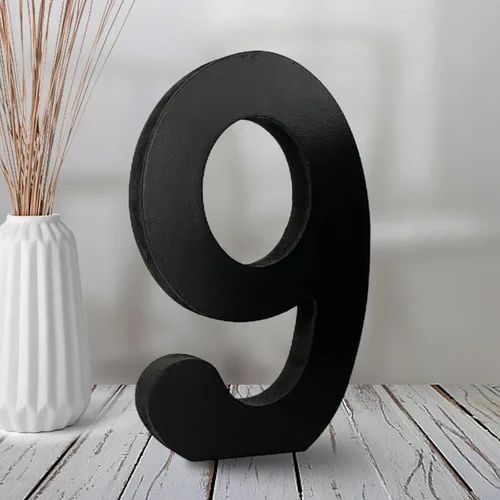 Miniatura 11 de AOCEAN Números de madera negra de 6 pulgadas, número de madera sin terminar para Halloween, números decorativos de pie, rebanadas, decoración
