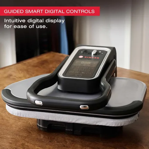 Miniatura 3 de SINGER® Prensa de vapor inteligente 2.0 (1600 W) - Nuevo lanzamiento Superficie de prensado antiadherente profesional de 20 pulgadas con controles