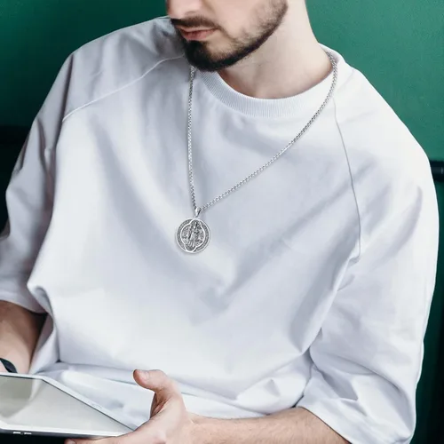 Miniatura 216 de Eusense Saint Necklace Sterling Silver 925 Protection Jewelry for Men Women Patron St Medals Amulet Pendant