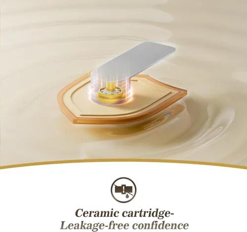 Miniatura 8 de Phiestina Grifo de baño de cascada de níquel cepillado de una sola manija, con placa de cubierta de 6 pulgadas y ensamblaje de drenaje desplegable