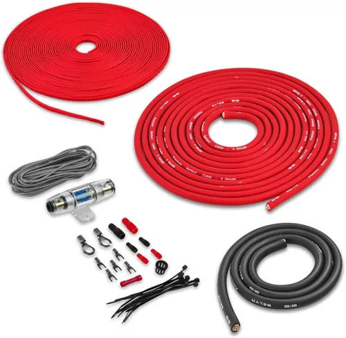 Belva True 4 Gauge AWG Premium CCA Amplificador Kit De Cableado Sin Cable RCA - BPK4 ROJO