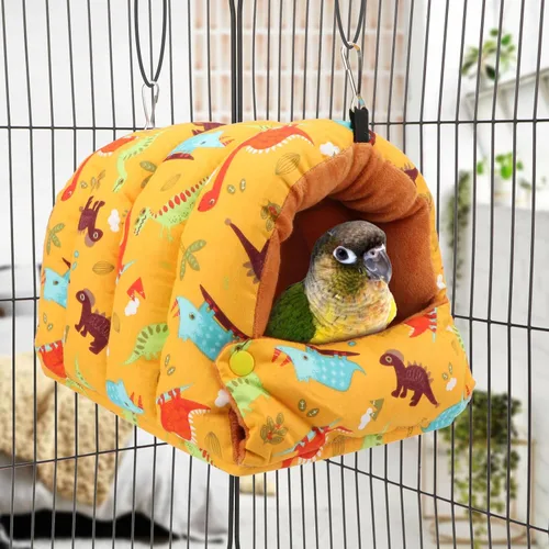 Miniatura 2 de Wontee Casa nido de pájaros, para invierno, cálida cabaña para acurrucarse, cama para pájaros, hamaca colgante para loros, periquitos, periquitos