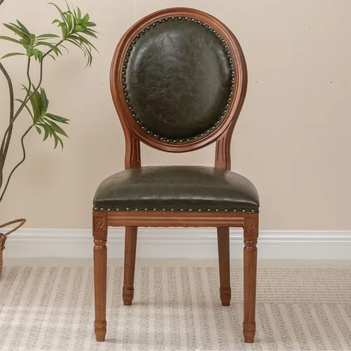 Miniatura 32 de Sillas de comedor de madera para casa de campo, sillas de cocina estilo país francés, silla vintage para sala de estar con respaldo redondo, silla