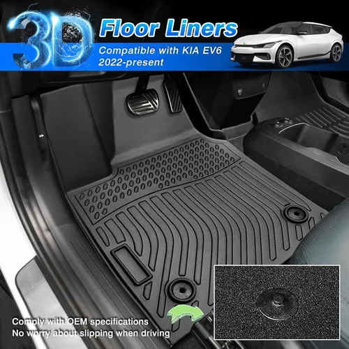 Miniatura 2 de Cartist Alfombrillas compatibles con Kia EV6 2022 2023 2024 2025 2026, accesorios para todo tipo de clima, forro de piso delantero y trasero, 2