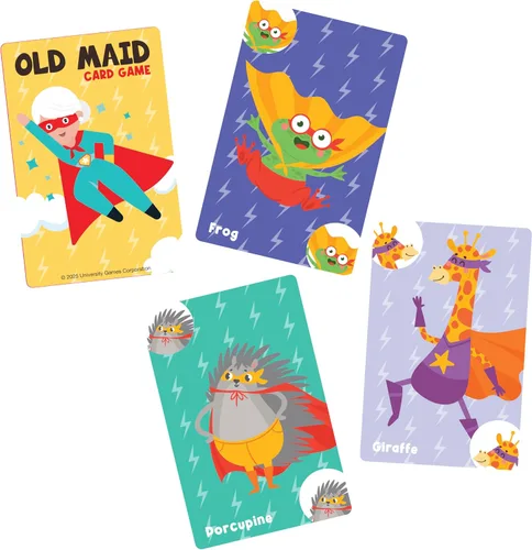 Miniatura 3 de University Games Juego de cartas Vieja Soltera - Tamaño Jumbo, Tarjetas de personajes coloridas para niños de 4 años en adelante, juego divertido