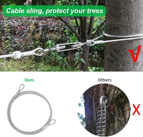 Miniatura 2 de XiaZ Cable de amarre para perros, cable de camino de 50 pies para perros de hasta 200 libras, correa de perro resistente para patio, campamento, al