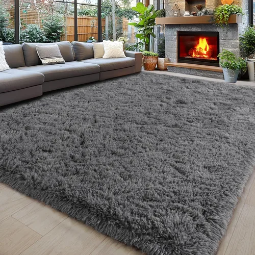 Miniatura 170 de Alfombras de área de 8x10 para sala de estar, alfombra shaggy grande ultra suave y esponjosa para dormitorio, alfombras de felpa mullida Blanco crema
